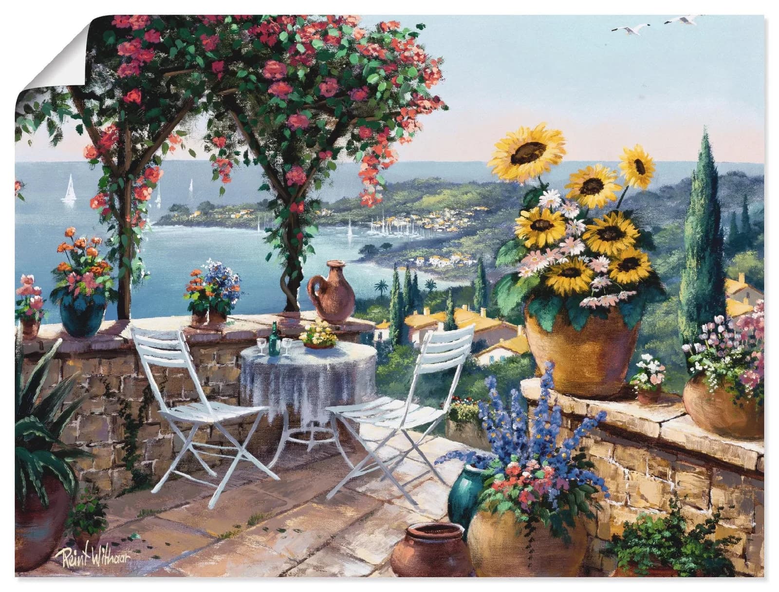 ARTLAND Wandbild Momente der Meditation Grün Leinwand Poster