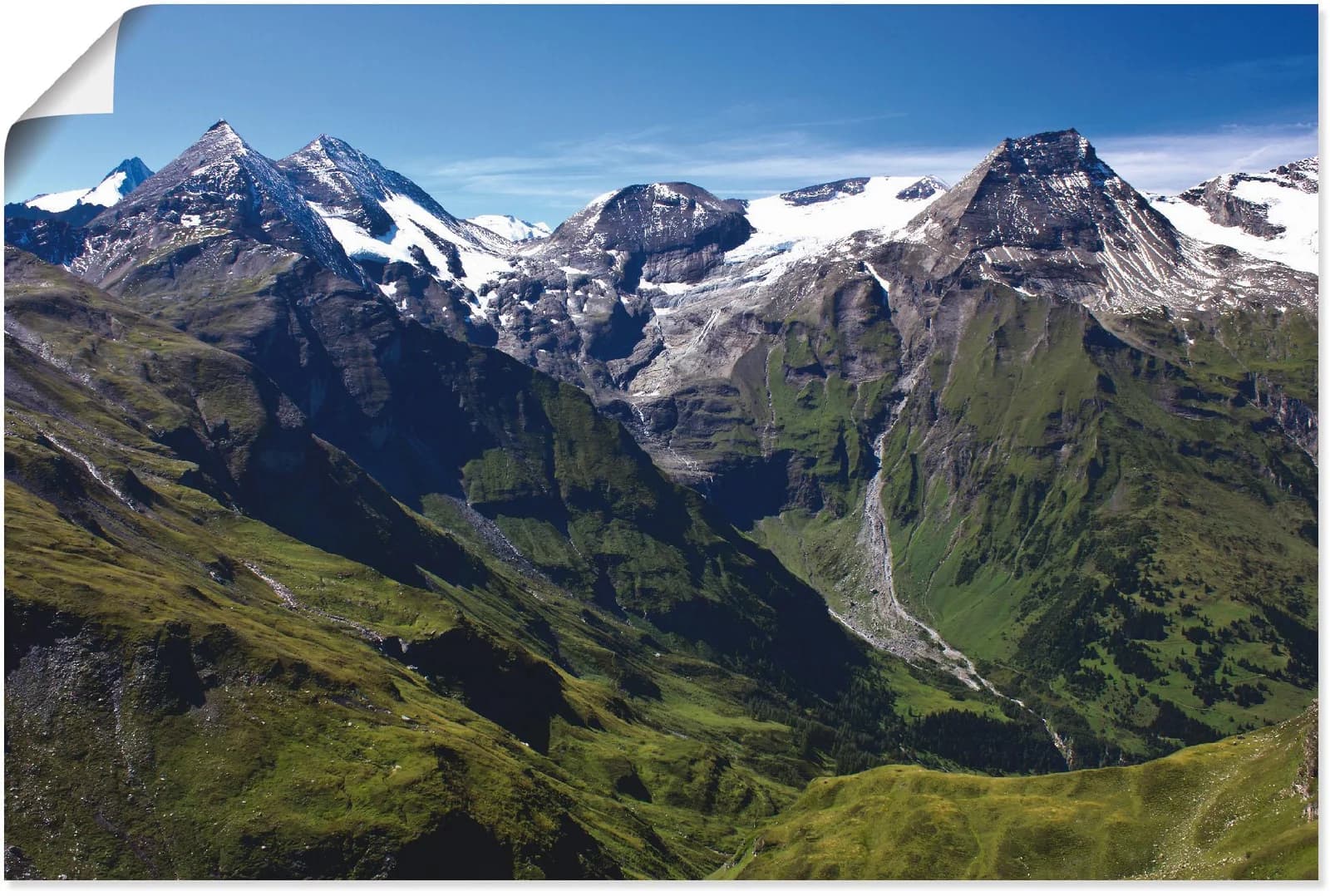 ARTLAND Wandbild Berge Großglockner Beige Poster Leinwand
