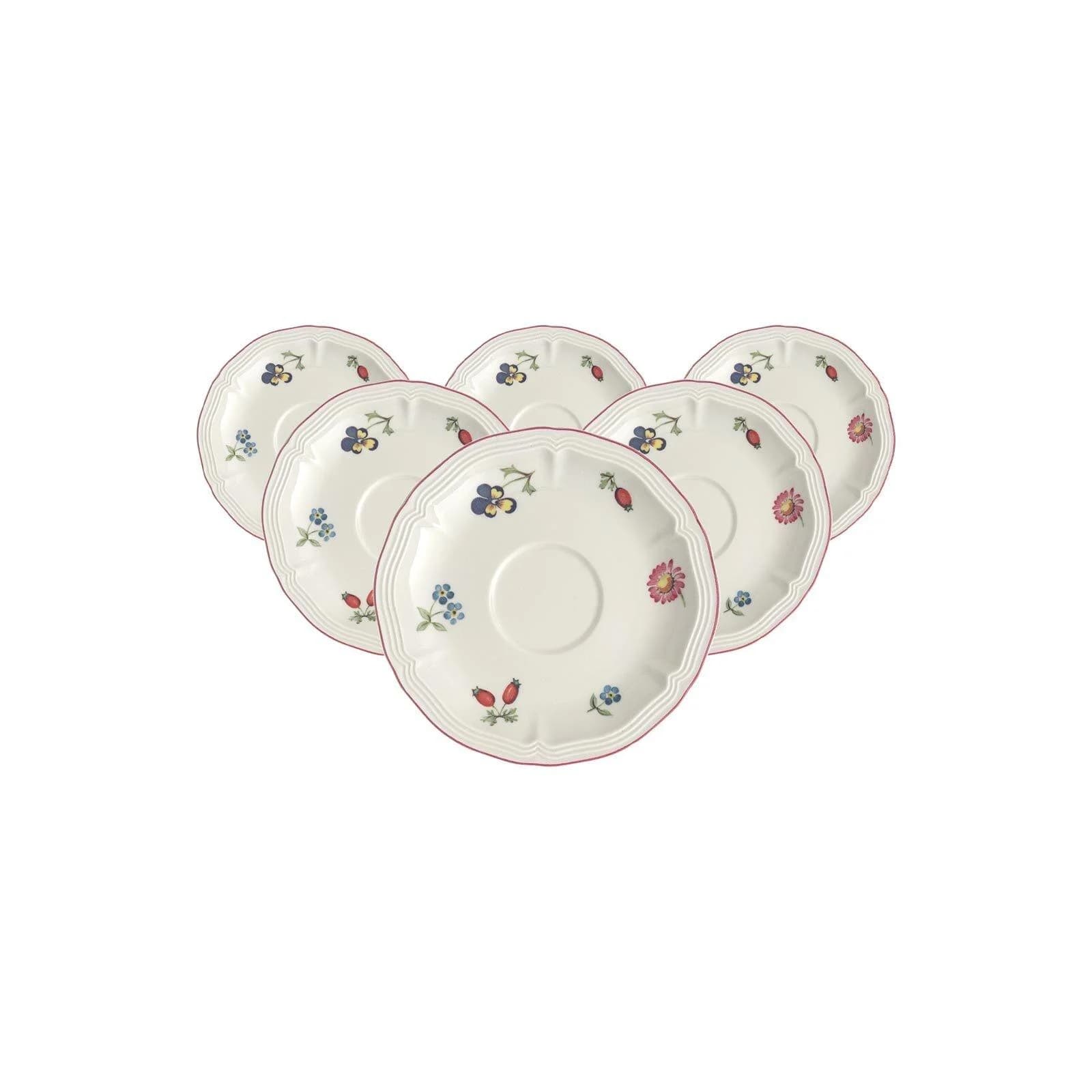 Villeroy & Boch Espressountertassen Petite Fleur 6er Set Weiß