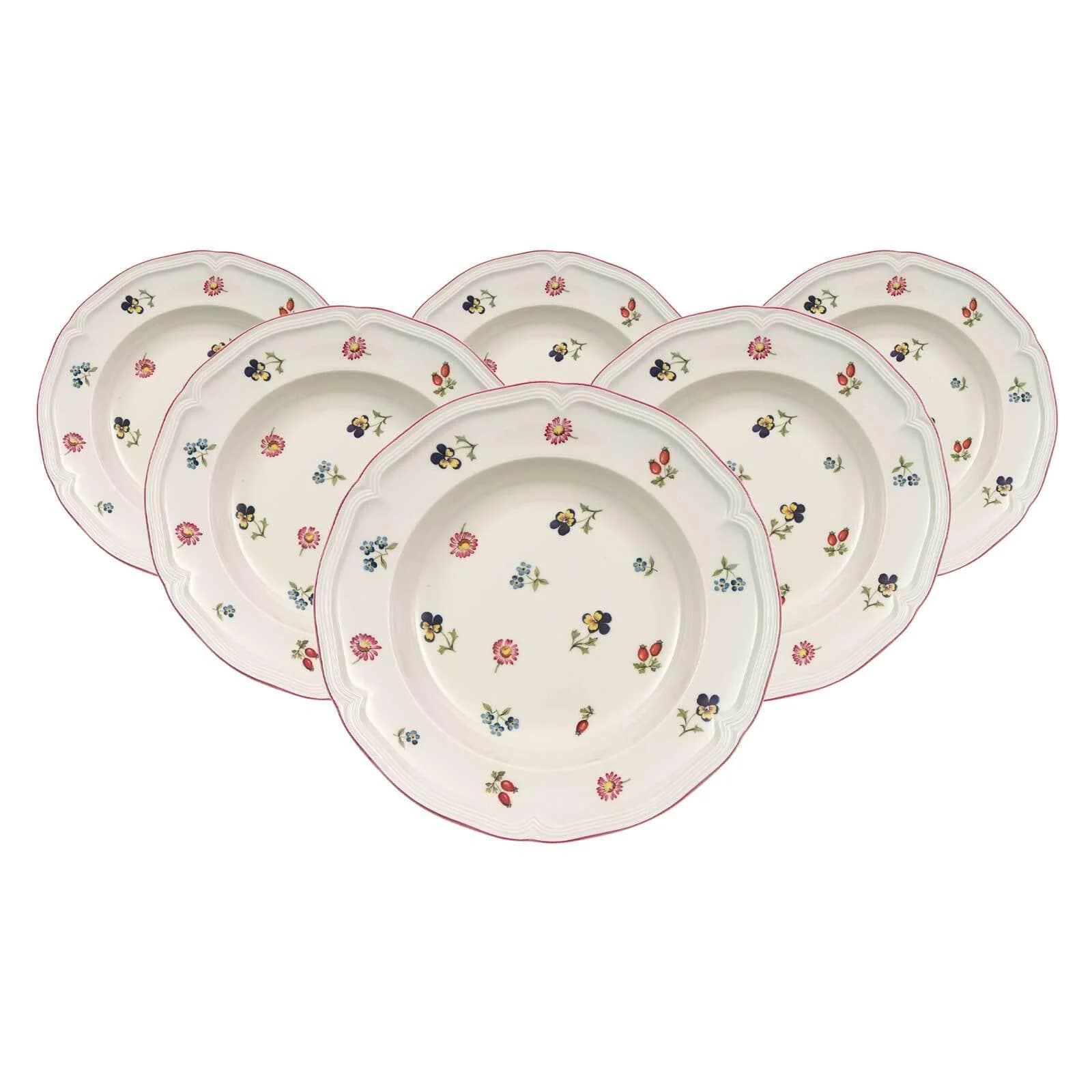 Villeroy & Boch Suppenteller Petite Fleur 6er Set Weiß