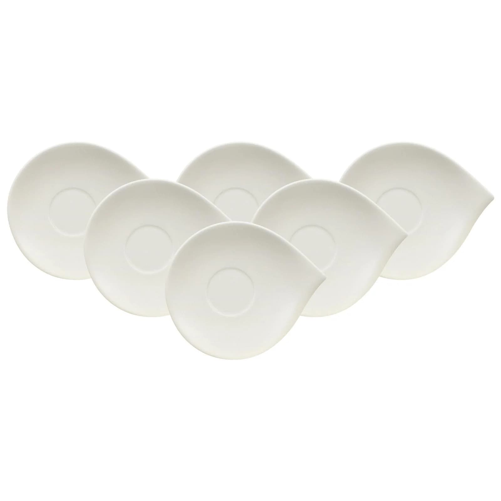 Villeroy & Boch Kaffeeuntertassen Flow 6er Set weiß