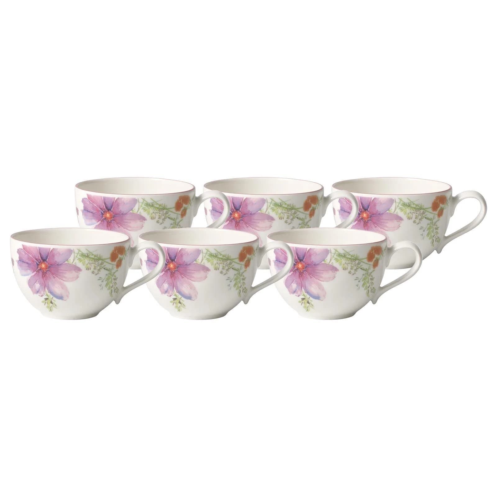 Villeroy & Boch Mariefleur Basic Kaffee Obertasse 6er Set Bunt Porzellan