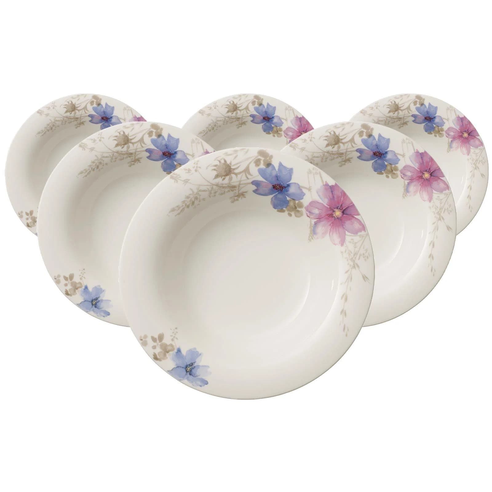 Villeroy & Boch Suppenteller Mariefleur Gris Basic 6er Set 23,1 cm