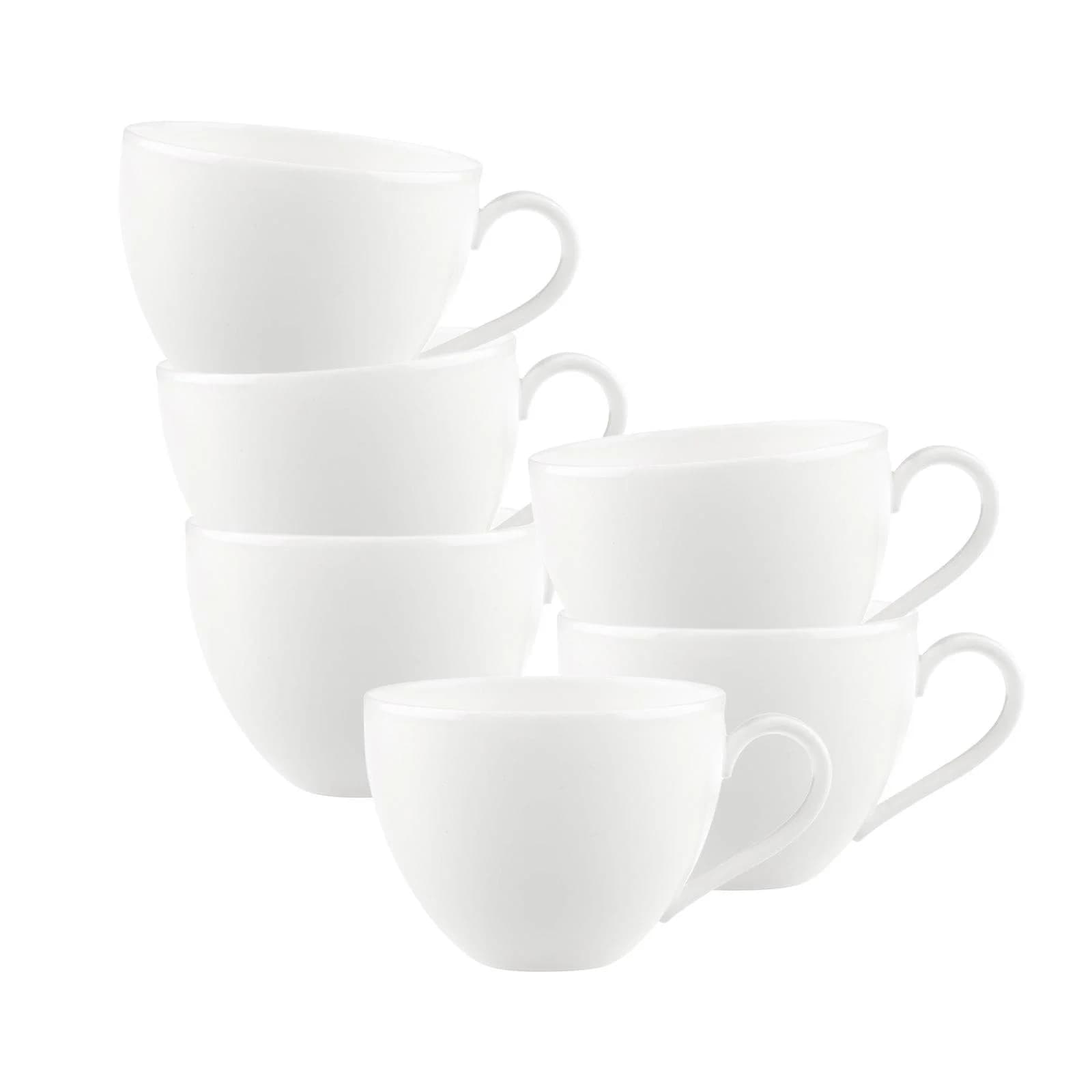 Villeroy & Boch Kaffeetasse Anmut 150 ml 6er Set Weiß Premium Bone Porzellan