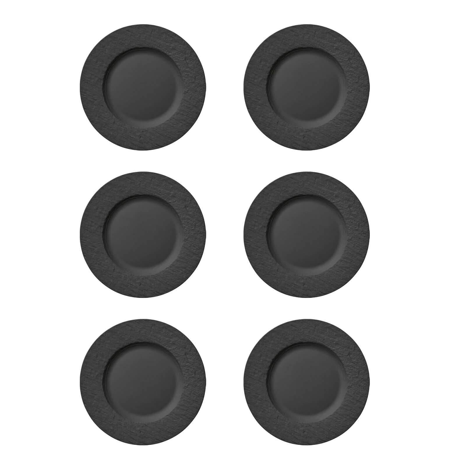 Villeroy & Boch Speiseteller Manufacture Rock 27 cm 6er Set Schwarz