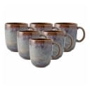 Becher mit Henkel Lave 400 ml 6er Set beige Steingut Bild 1