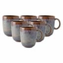 Becher mit Henkel Lave 400 ml 6er Set beige Steingut Bild 2
