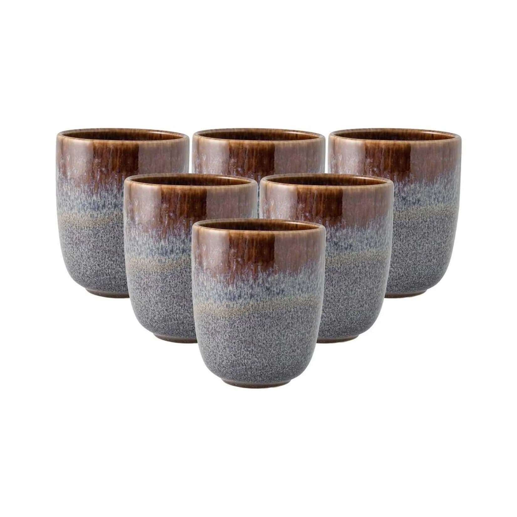 like. by Villeroy & Boch Becher ohne Henkel Lave 400 ml 6er Set Beige Steingut