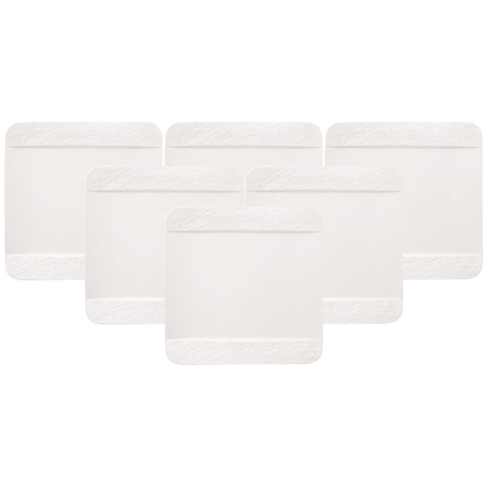 Villeroy & Boch Speiseteller quadratisch Manufacture Rock Blanc 6er Set weiß