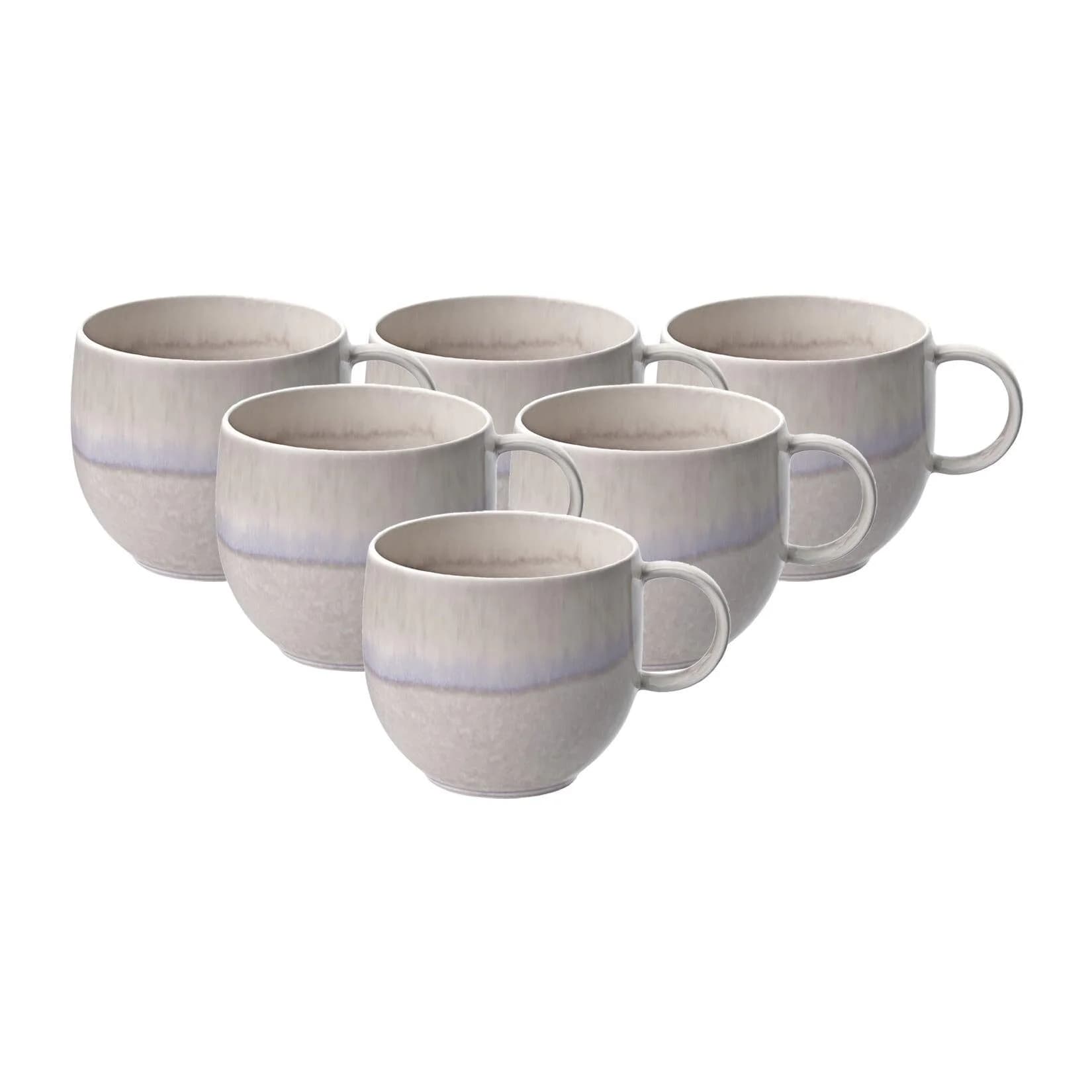 like. by Villeroy & Boch Henkelbecher Perlemor Sand 6er Set Beige Porzellan