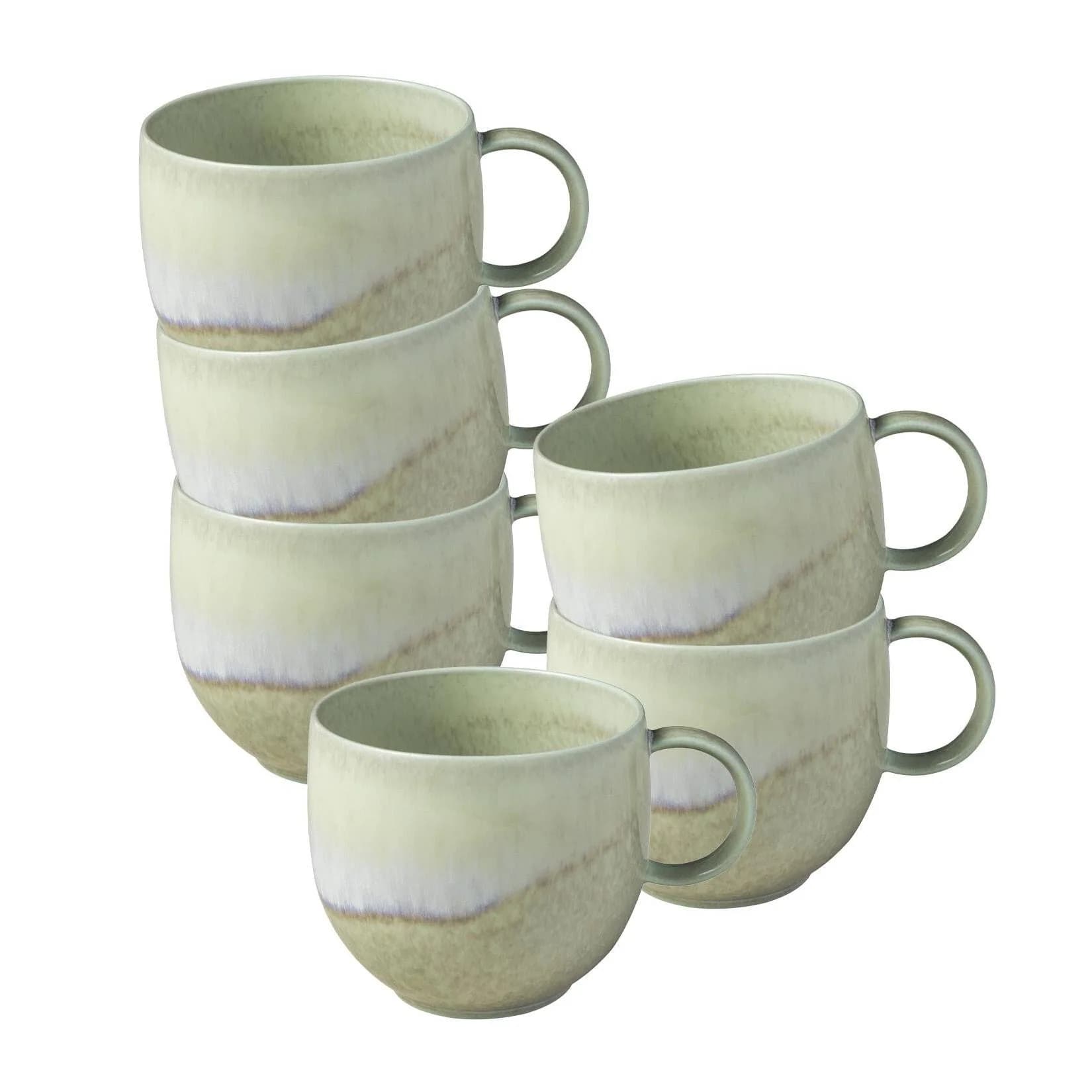 like. by Villeroy & Boch Henkelbecher Perlemor Alga 6er Set Grün Porzellan