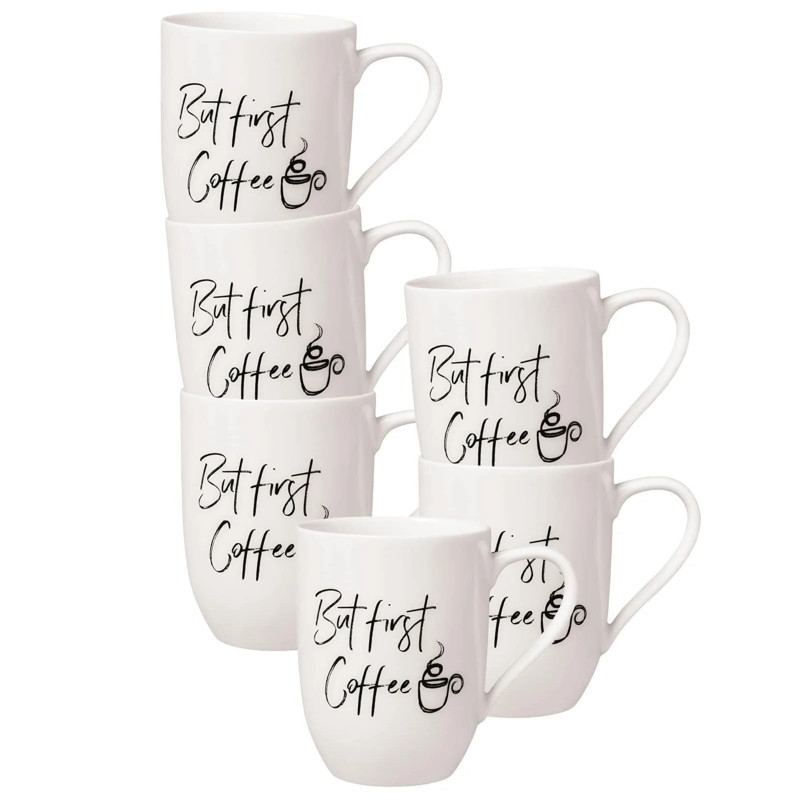 Villeroy & Boch Statement Becher 'But First Coffee' 290 ml 6er Set Weiß