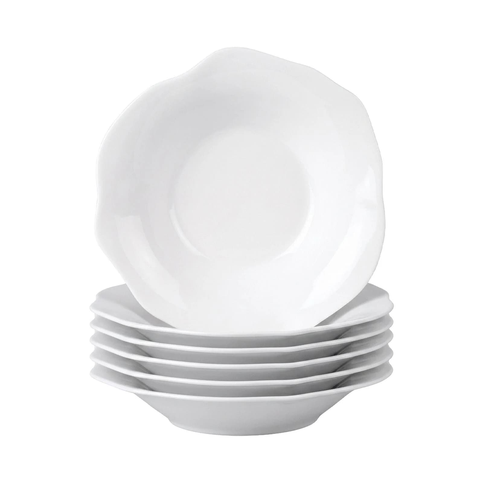 Villeroy & Boch Suppenteller Pura 6er Set Weiß Premium Bone Porzellan
