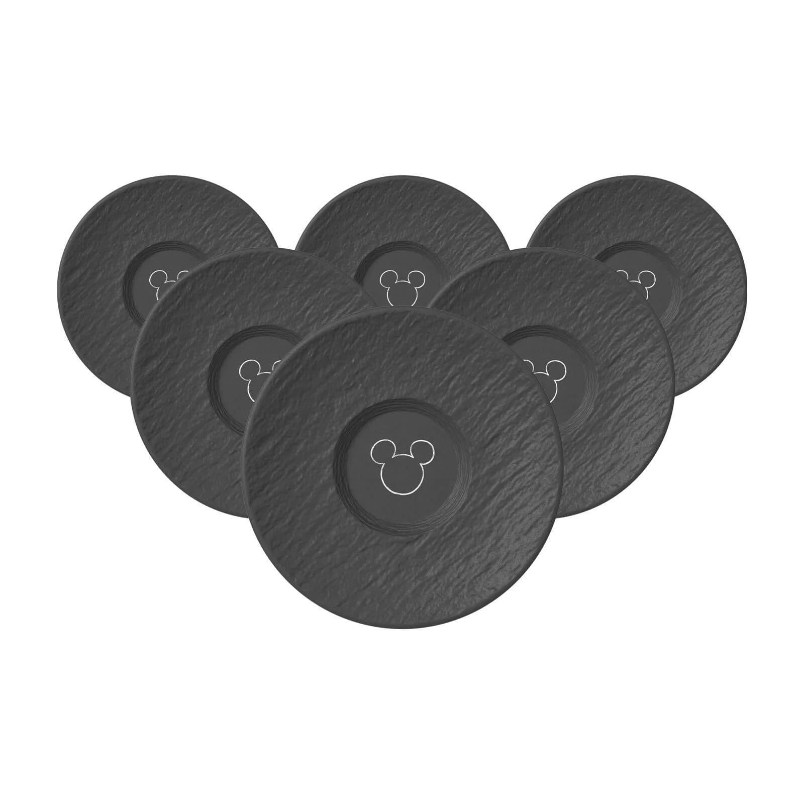Villeroy & Boch Kaffee-Untertassen 6er Set Schwarz Mickey Mouse