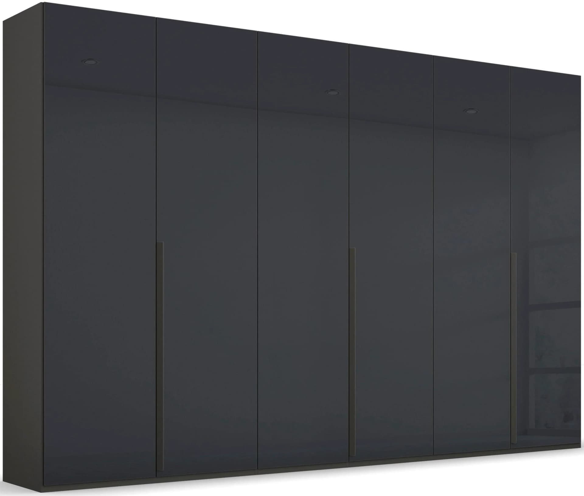 RAUCH PURISMA Drehtürenschrank Grau Glasfront mit Schubkasteneinsatz