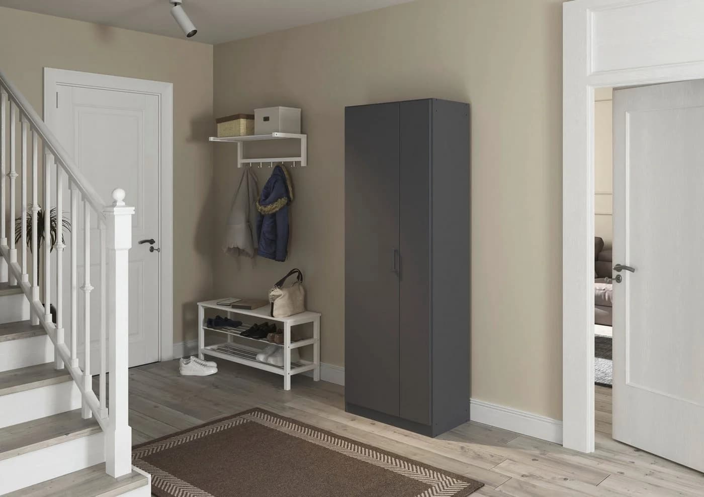 Mehrzweckschrank RAUCH Garderobe Kleiderschrank Graumetallic