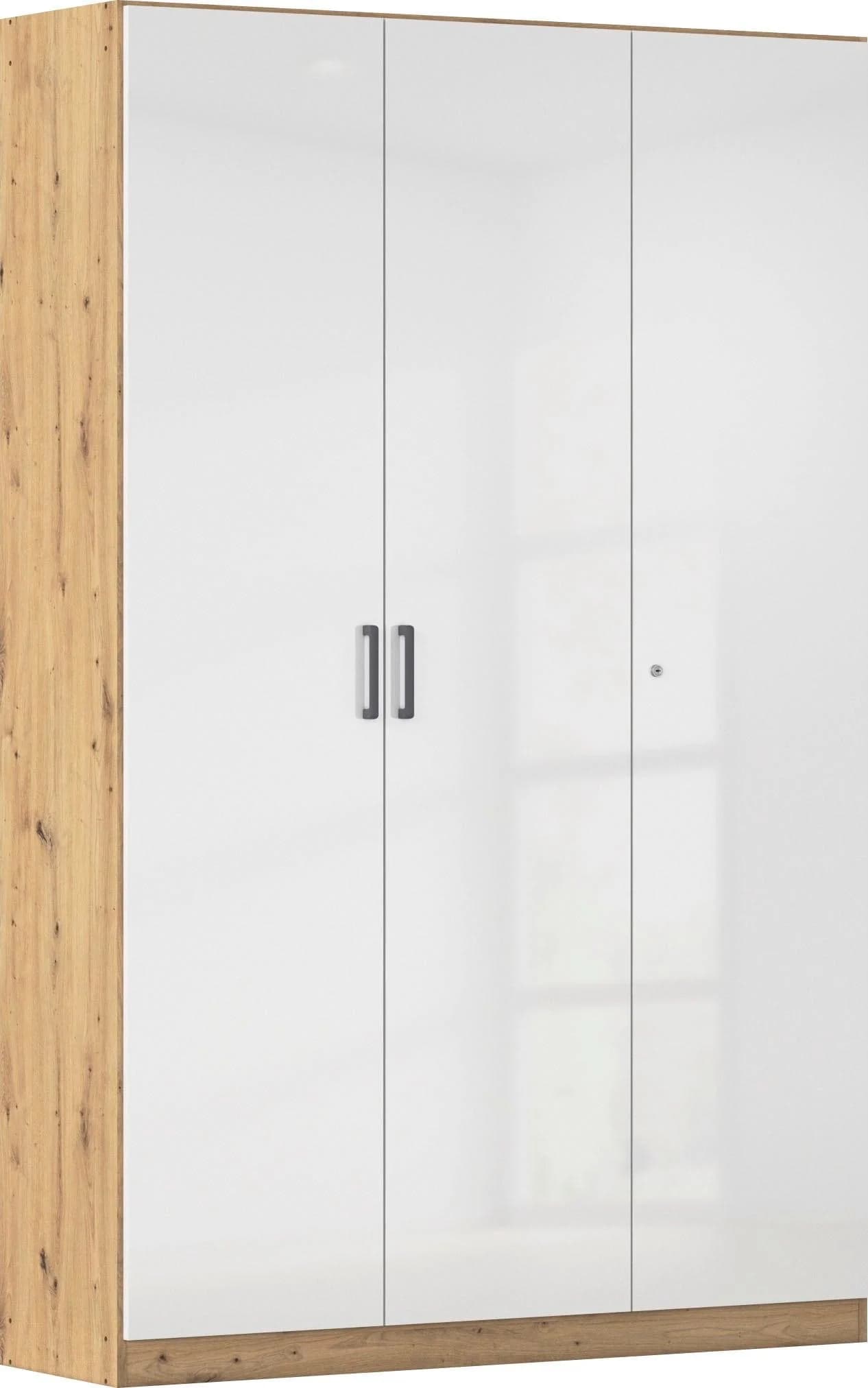 Mehrzweckschrank RAUCH Garderobe Kleiderschrank Schuhschrank Putzschrank MINOSA Eiche Artisan Hochglanz Weiß