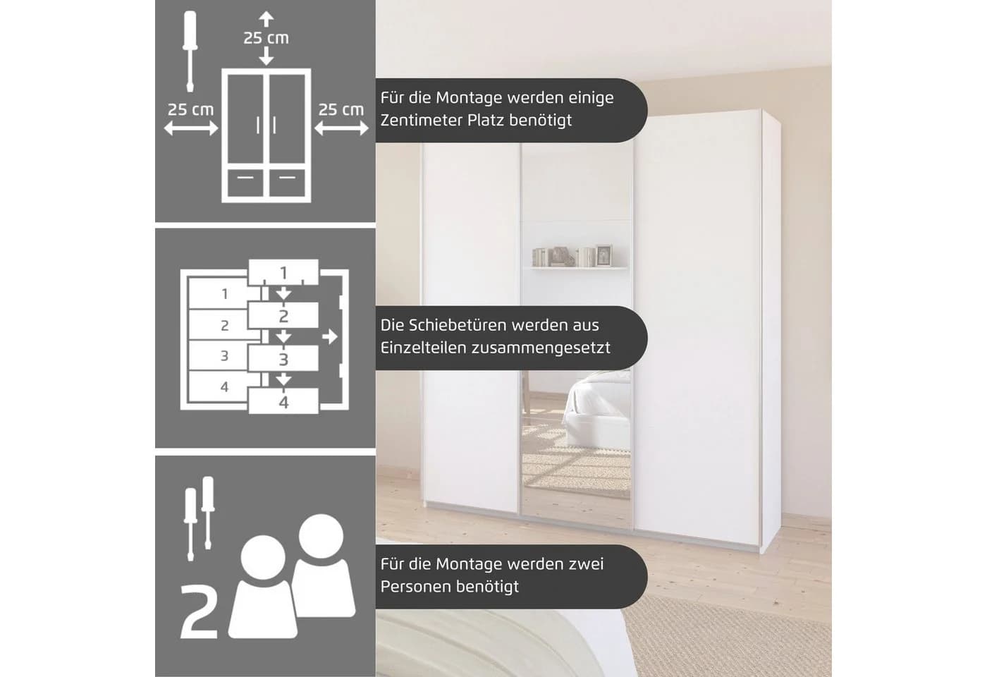 Schwebetürenschrank RAUCH CORTONA Eiche Artisan - Bild 4