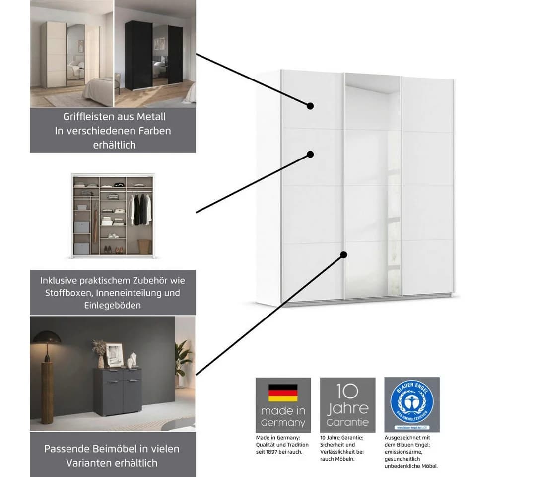 Schwebetürenschrank RAUCH CORTONA Eiche Artisan - Bild 5