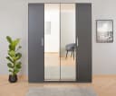 Rauch Kleiderschrank KOLUNA Grau mit Spiegeltüren und Schubladen Bild 2