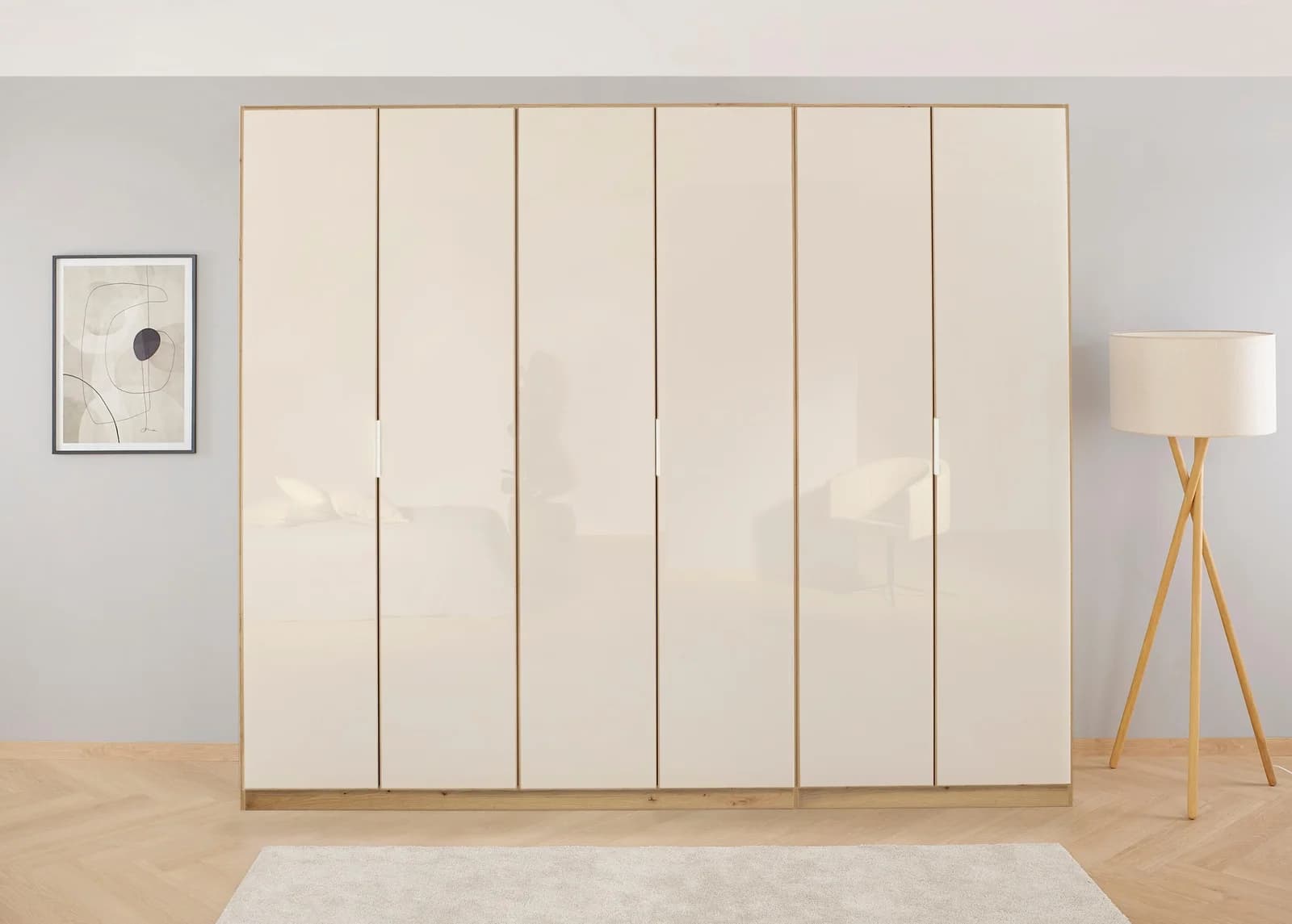 Rauch KOLUNA Drehtürenschrank mit Glasfront Beige Braun