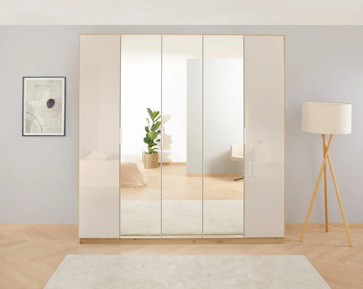 RAUCH KOLUNA Drehtürenschrank mit Glasfront und Spiegeltüren - Bild 2