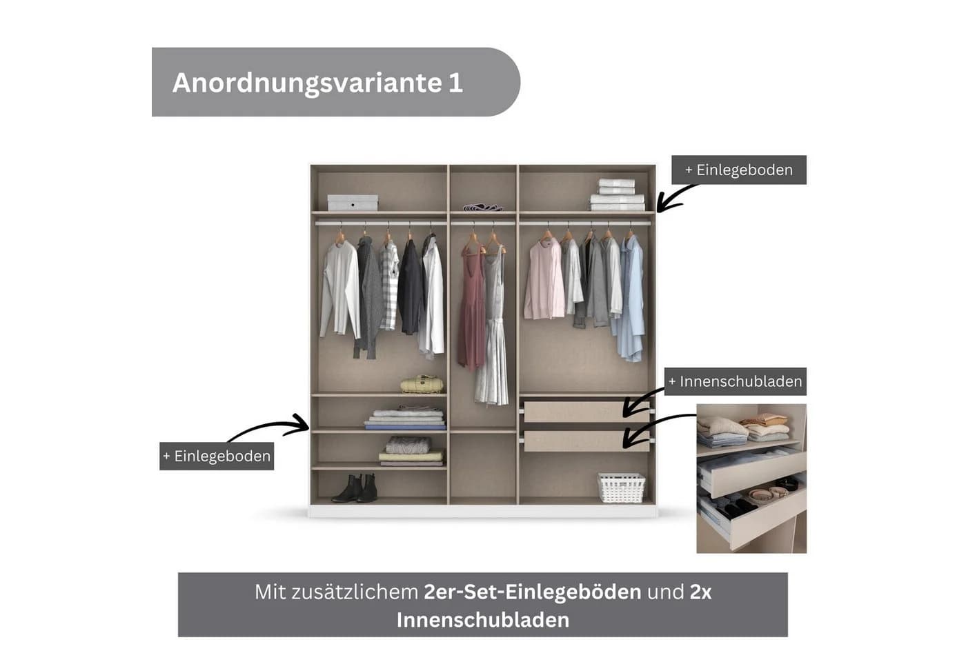 RAUCH KOLUNA Drehtürenschrank mit Glasfront und Spiegeltüren - Bild 3