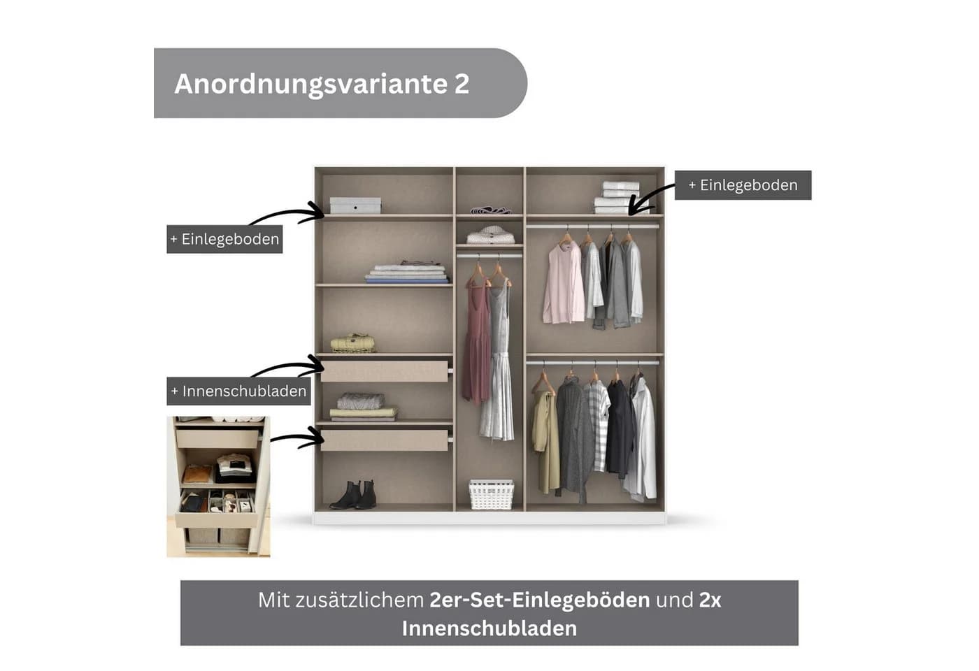 RAUCH KOLUNA Drehtürenschrank mit Glasfront und Spiegeltüren - Bild 5