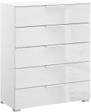 Rauch Schubkastenkommode SKAT MERIDIAN 5 Schubladen Glasfront Alpinweiß Bild 5