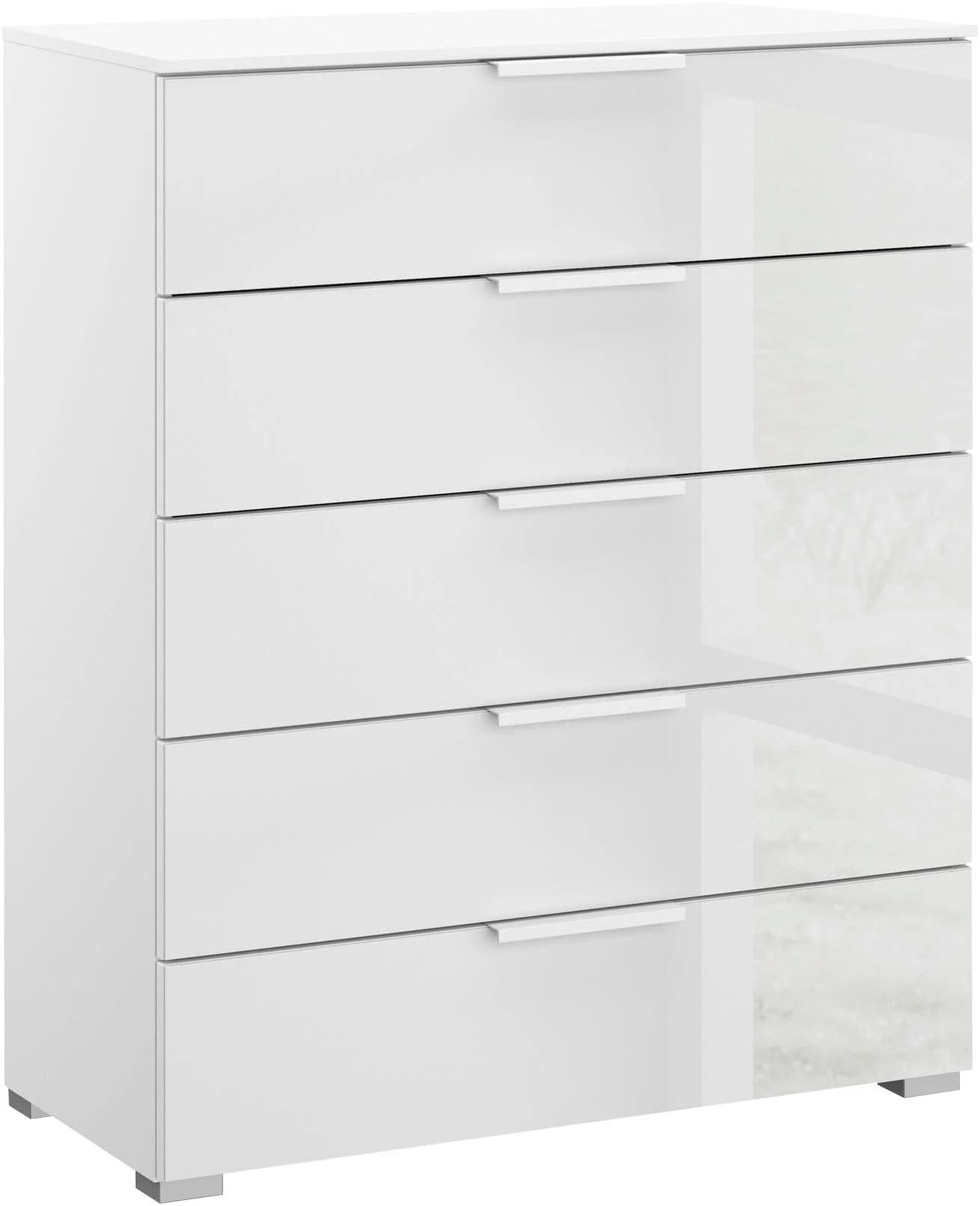 Rauch Schubkastenkommode SKAT MERIDIAN 5 Schubladen Glasfront Alpinweiß - Bild 5