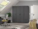 Rauch Drehtürenschrank VOYAGER Grau Metallgriffe Bild 1