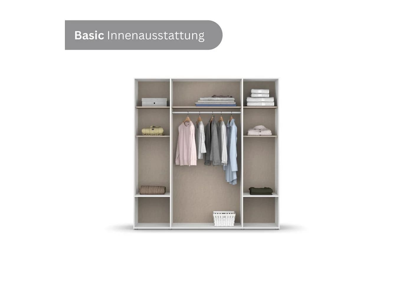 Rauch Drehtürenschrank VOYAGER Grau Metallgriffe - Bild 4