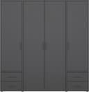 Rauch Drehtürenschrank VOYAGER Grau Metallgriffe Bild 5