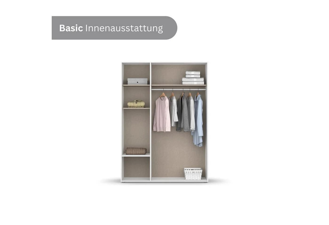 Rauch VOYAGER Drehtürenschrank Weiß/Grau 140x194x53 cm - Bild 4