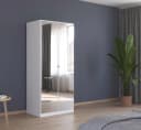 Rauch Reflect Drehtürenschrank Weiß mit Spiegelfront Bild 1