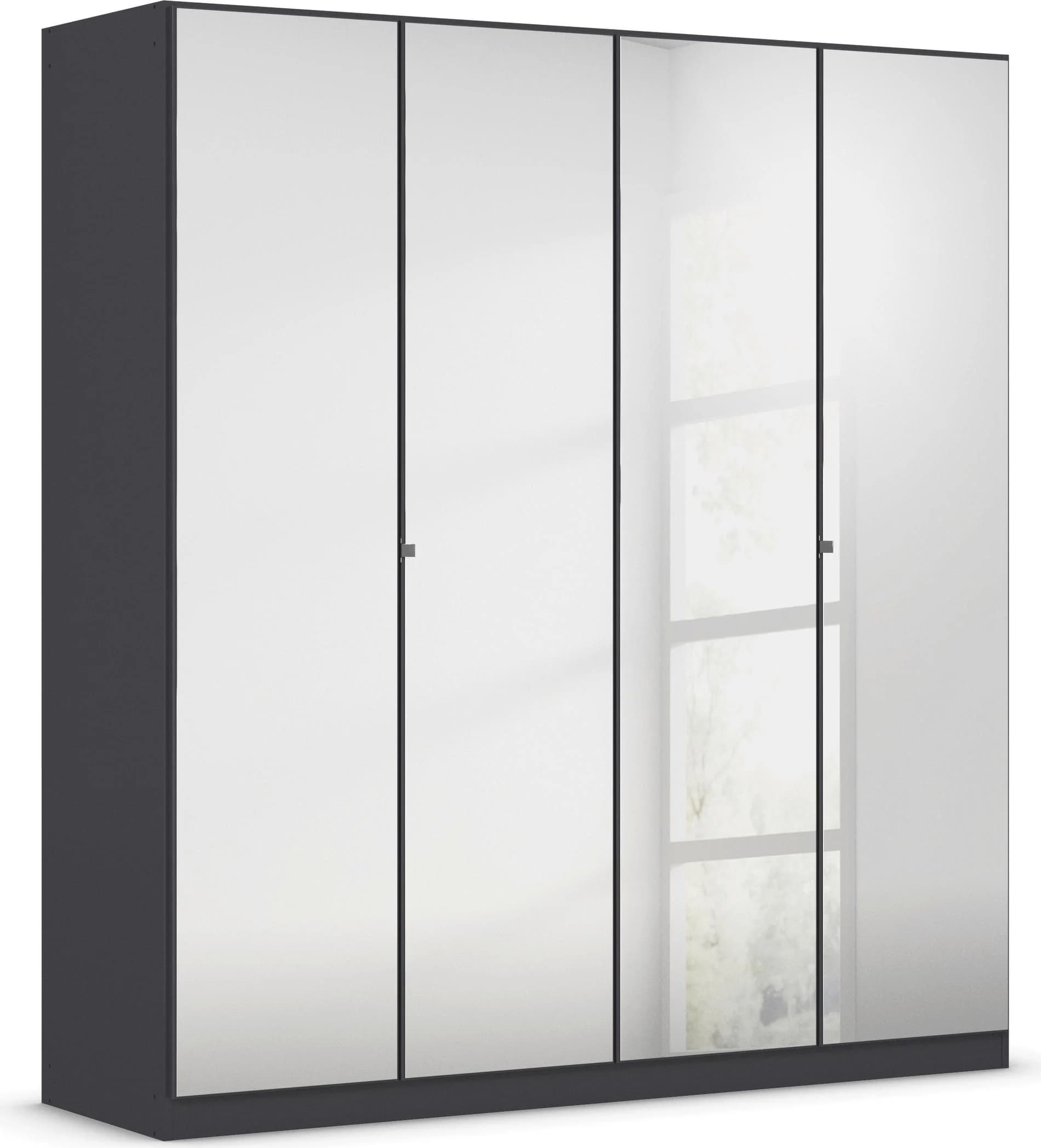 RAUCH Reflect Drehtürenschrank Grau mit Spiegelfront