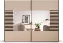 Rauch Schwebetürenschrank BAREA Beige Braun Modern mit Spiegel Bild 3