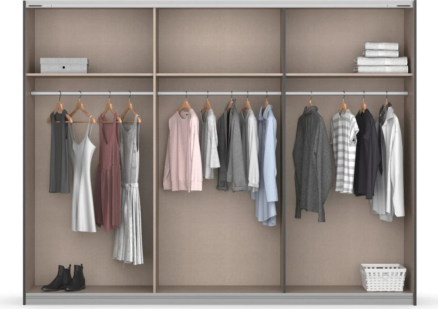 Rauch Schwebetürenschrank BAREA Beige Braun Modern mit Spiegel - Bild 4