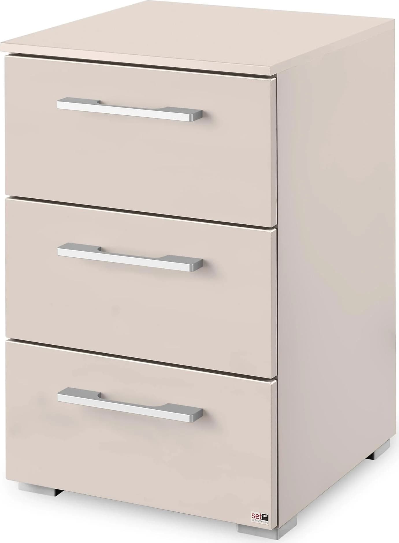 Nachtkommode Henderson Beige 3 Schubladen Holzwerkstoff