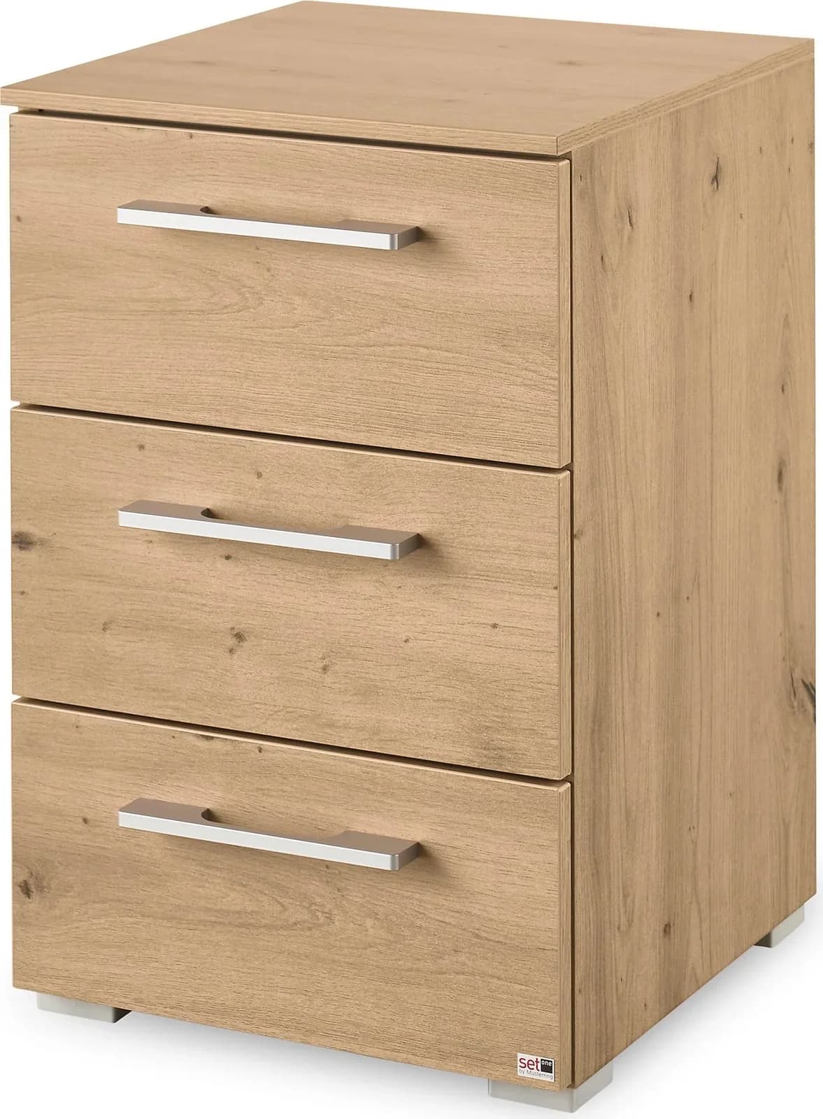Nachtkommode Henderson 3 Schubladen Braun Eiche Artisan