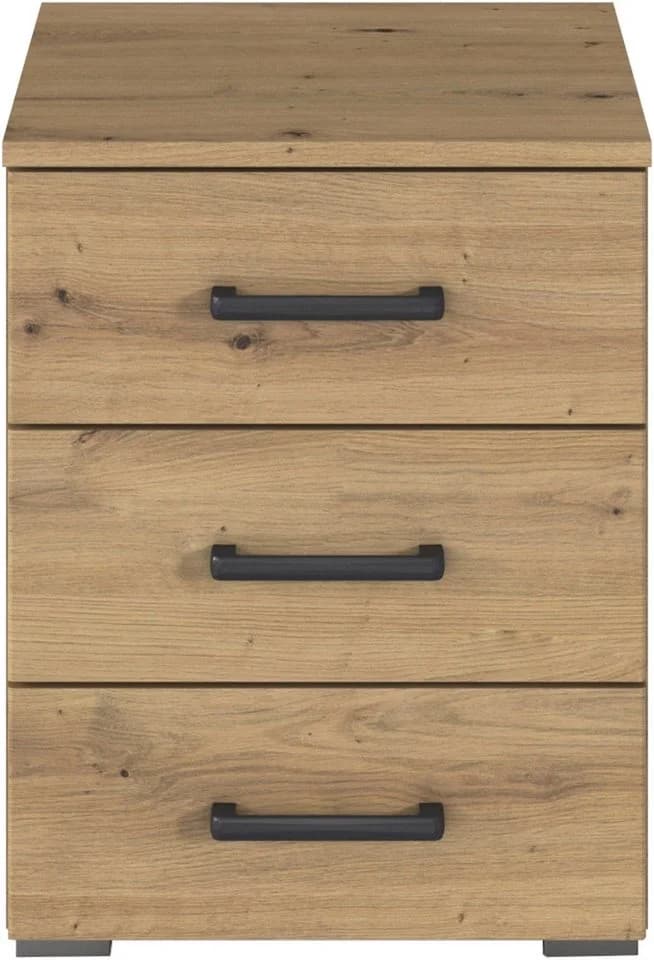 Nachtkommode Rauch Maika Braun Eiche Artisan 3 Schubladen