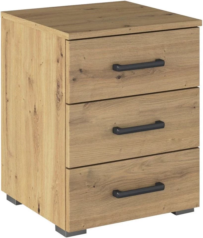 Nachtkommode Rauch Maika Braun Eiche Artisan 3 Schubladen - Bild 3