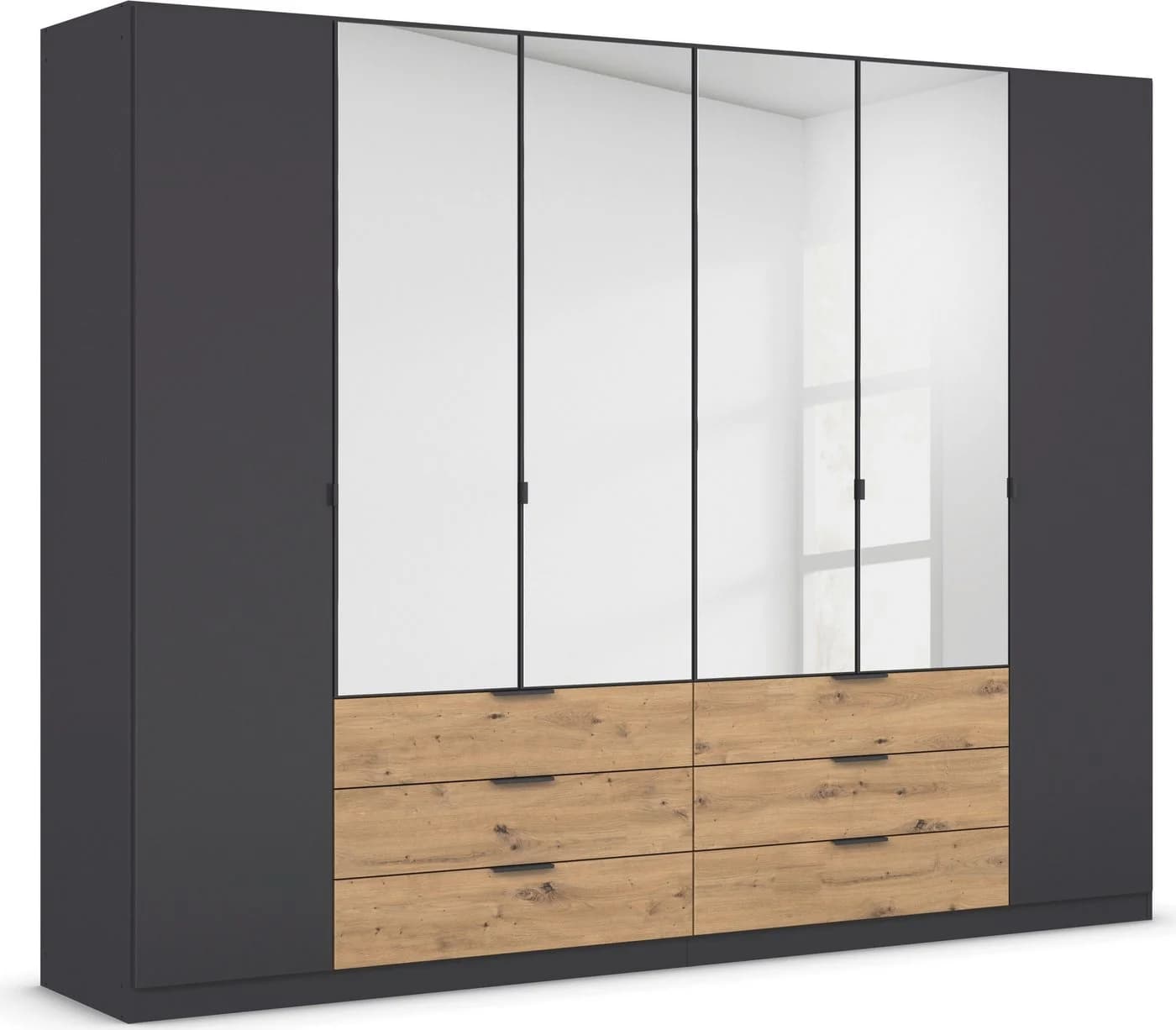 Rauch DAVOA Drehtürenschrank Grau Eiche Artisan - Bild 2