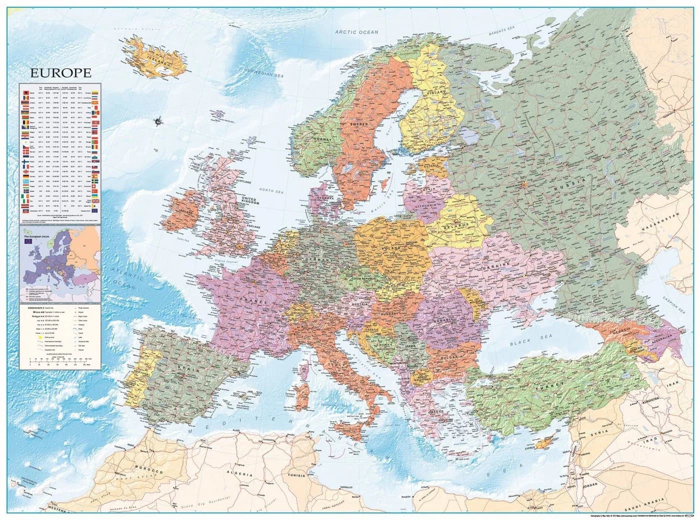 Close Up Europakarte XXL Poster Flaggen Englisch - Bild 2