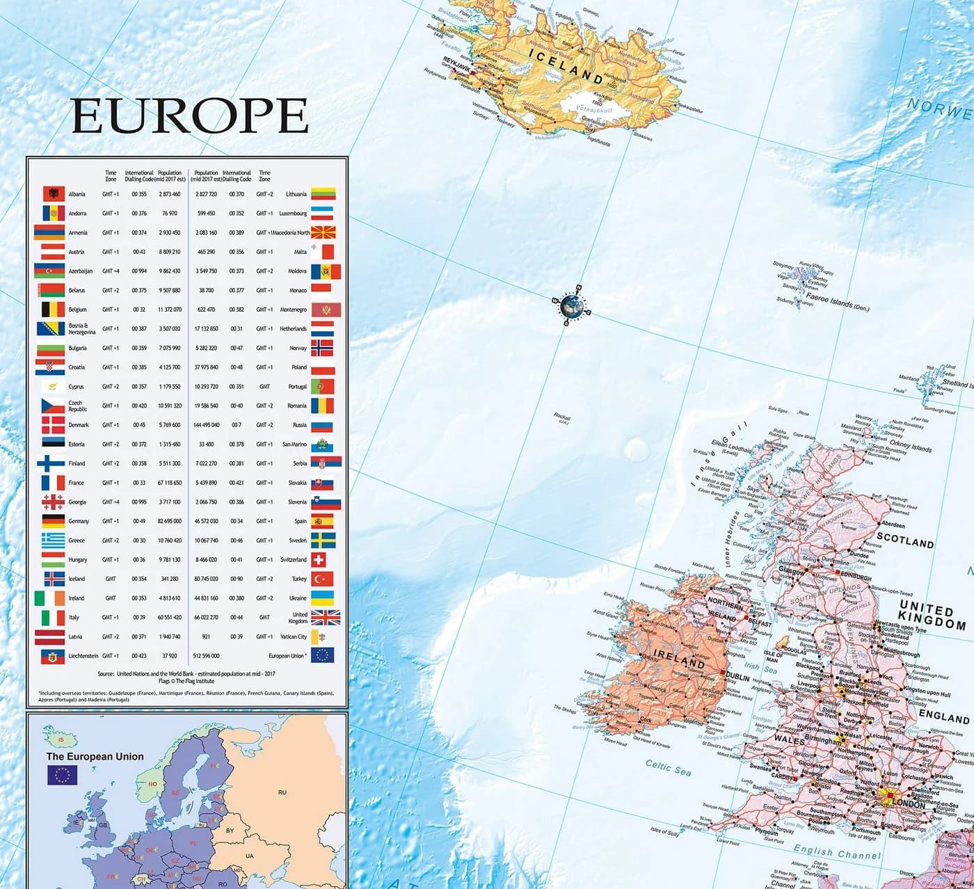 Close Up Europakarte XXL Poster Flaggen Englisch - Bild 5
