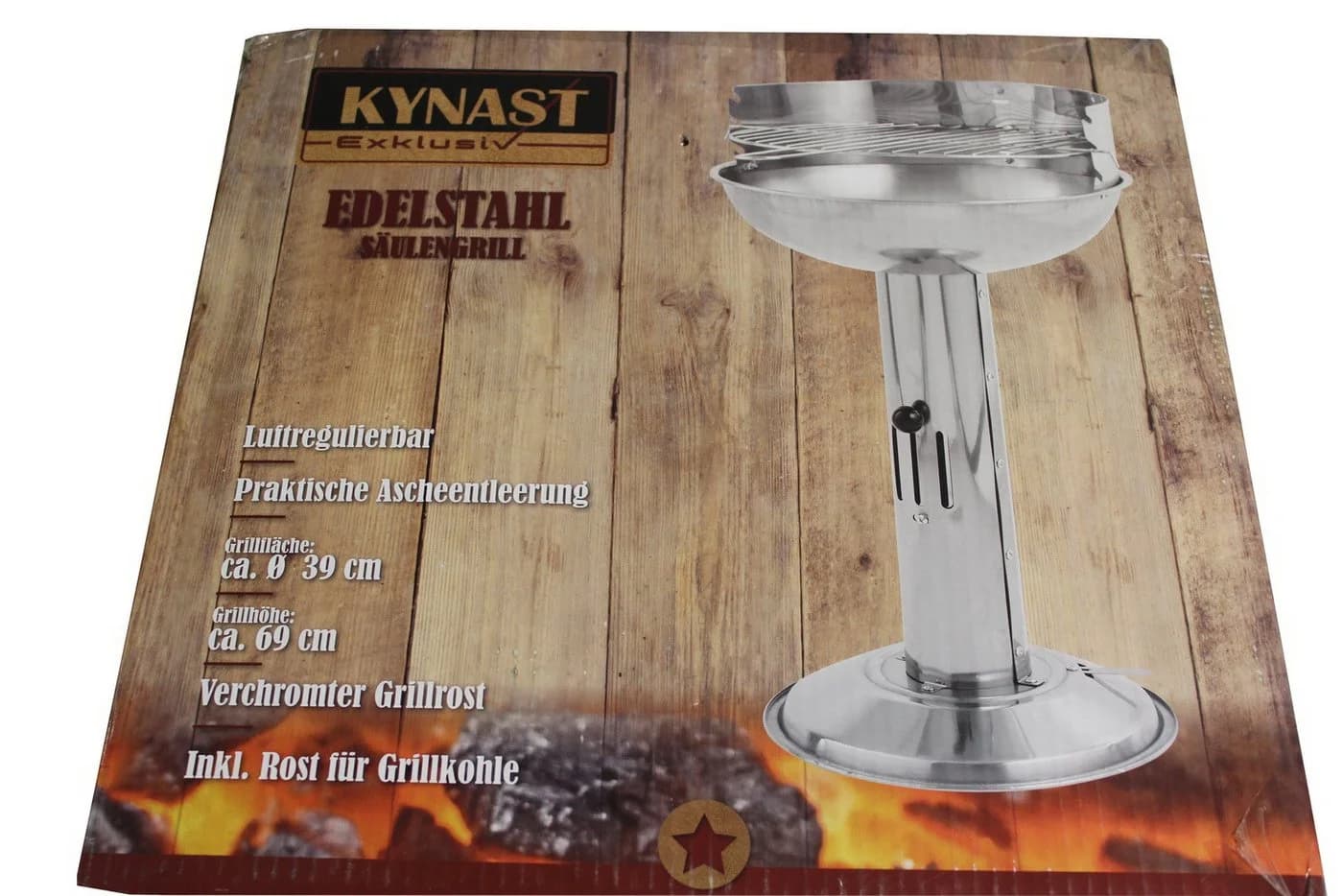 Kynast Edelstahl BBQ Säulengrill 39cm Kohlegrill - Bild 3