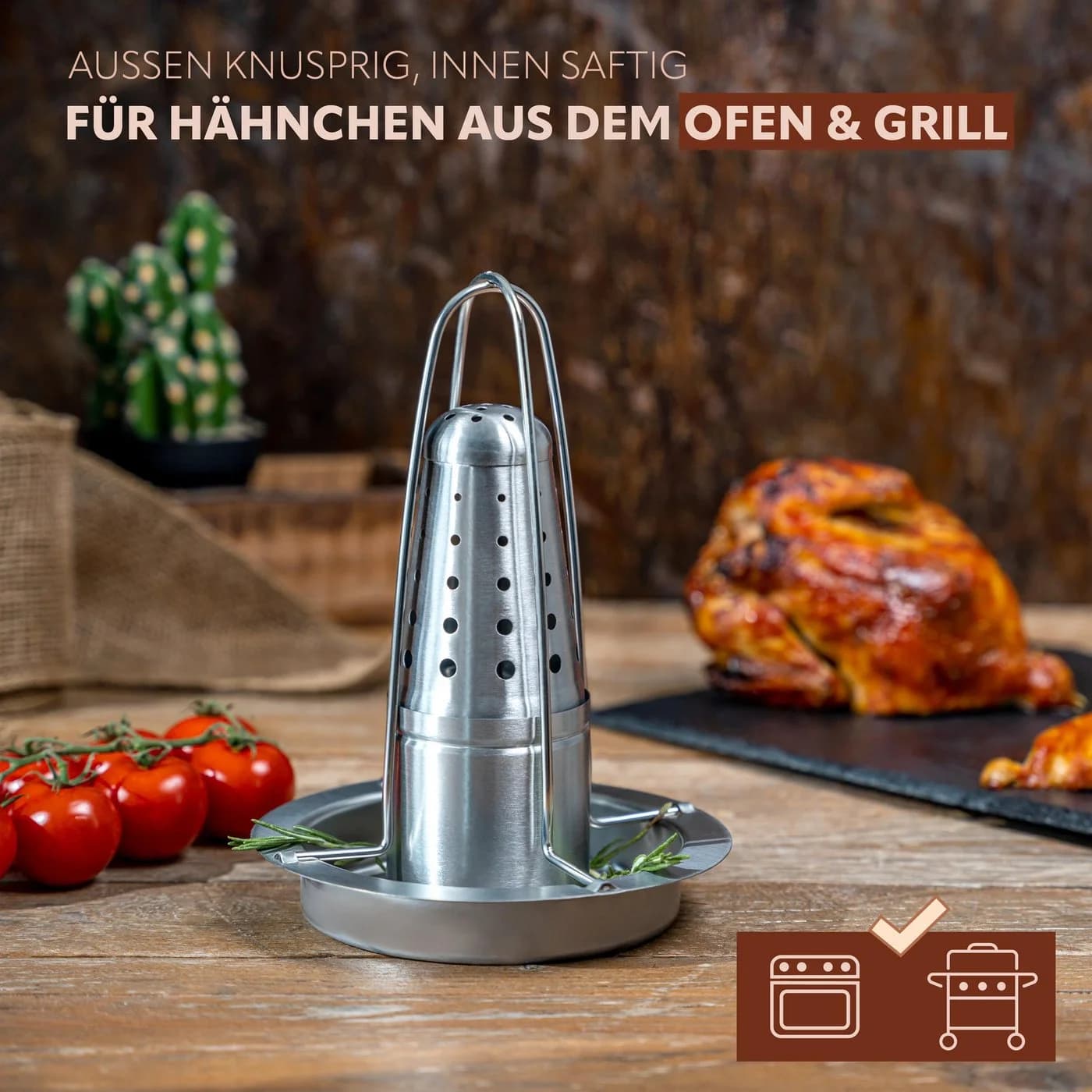 bremermann Hähnchengriller Edelstahl mit Aromabehälter