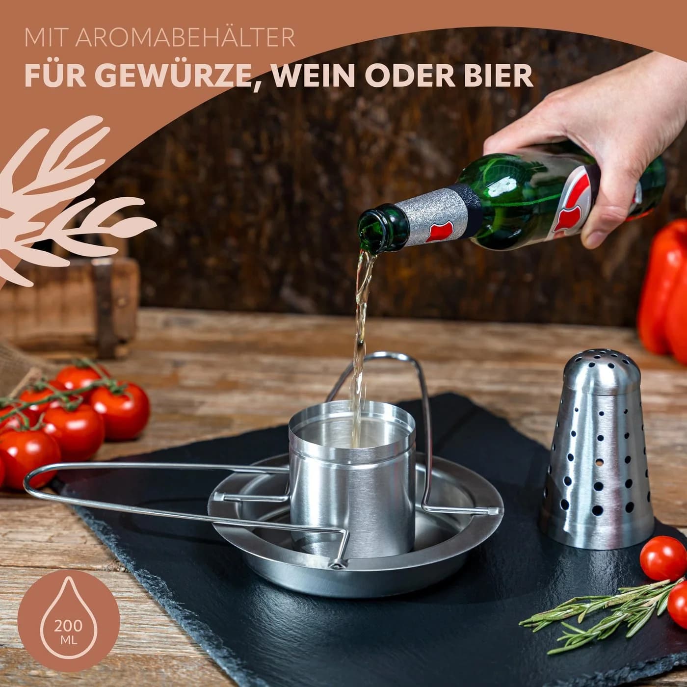 bremermann Hähnchengriller Edelstahl mit Aromabehälter - Bild 3