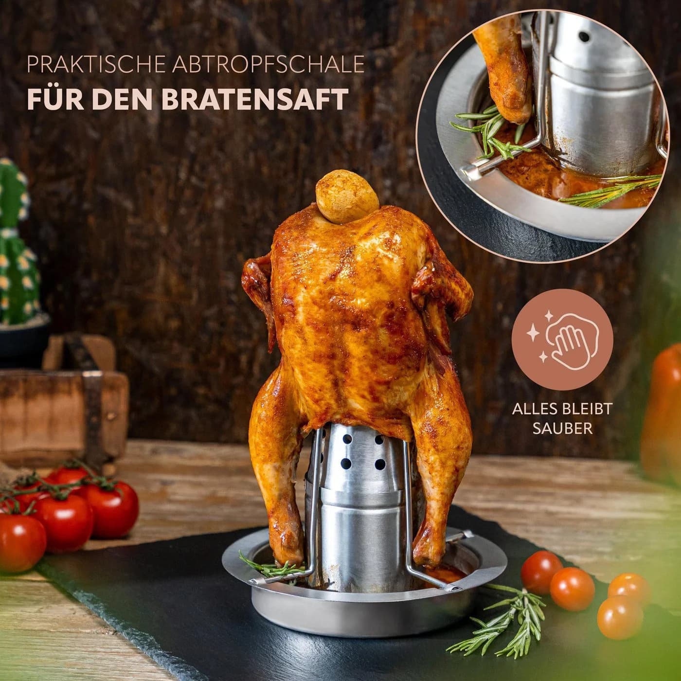 bremermann Hähnchengriller Edelstahl mit Aromabehälter - Bild 4