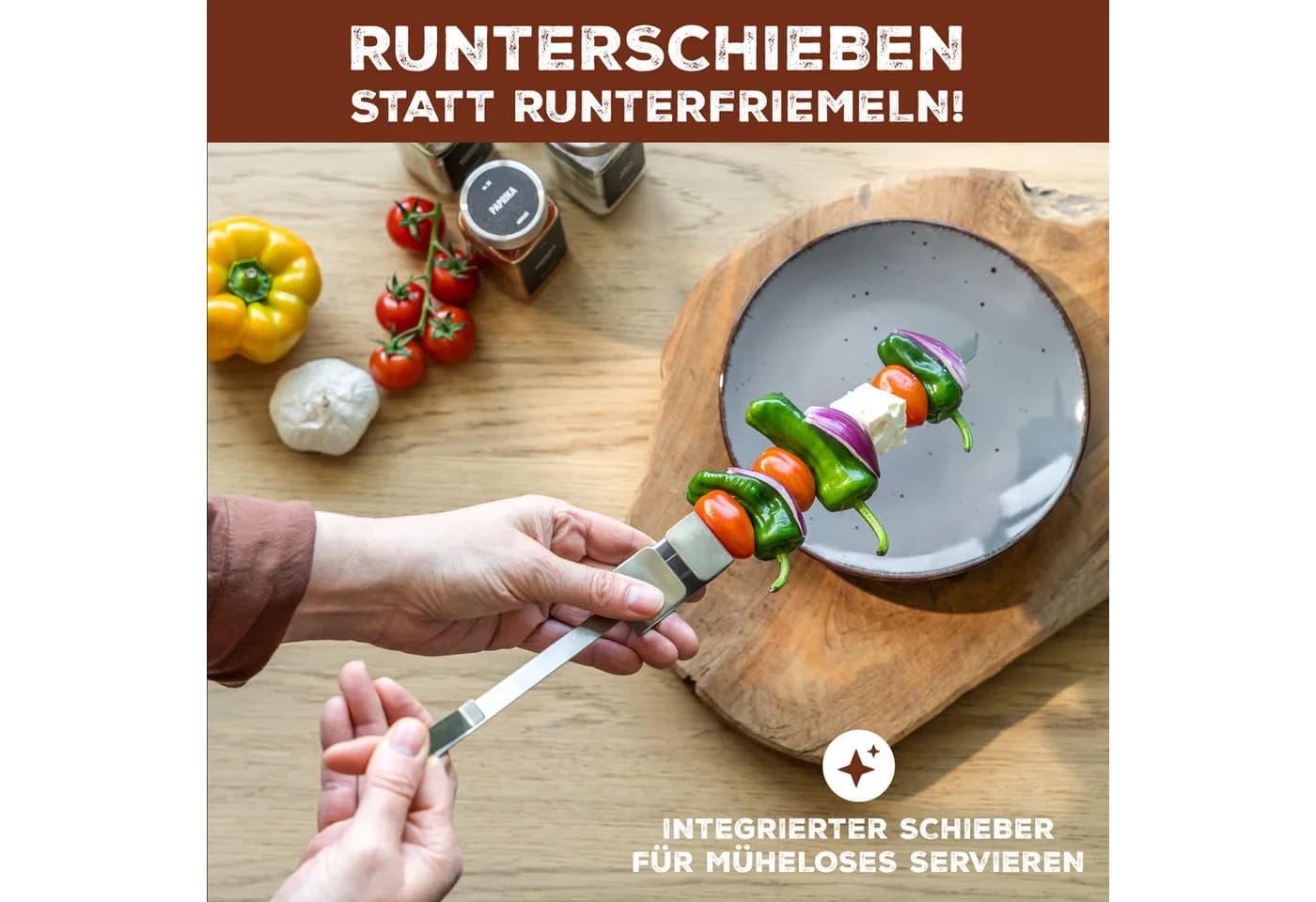 bremermann Grillspieß-Set 6-tlg. Edelstahl mit Schieber & Tasche - Bild 4